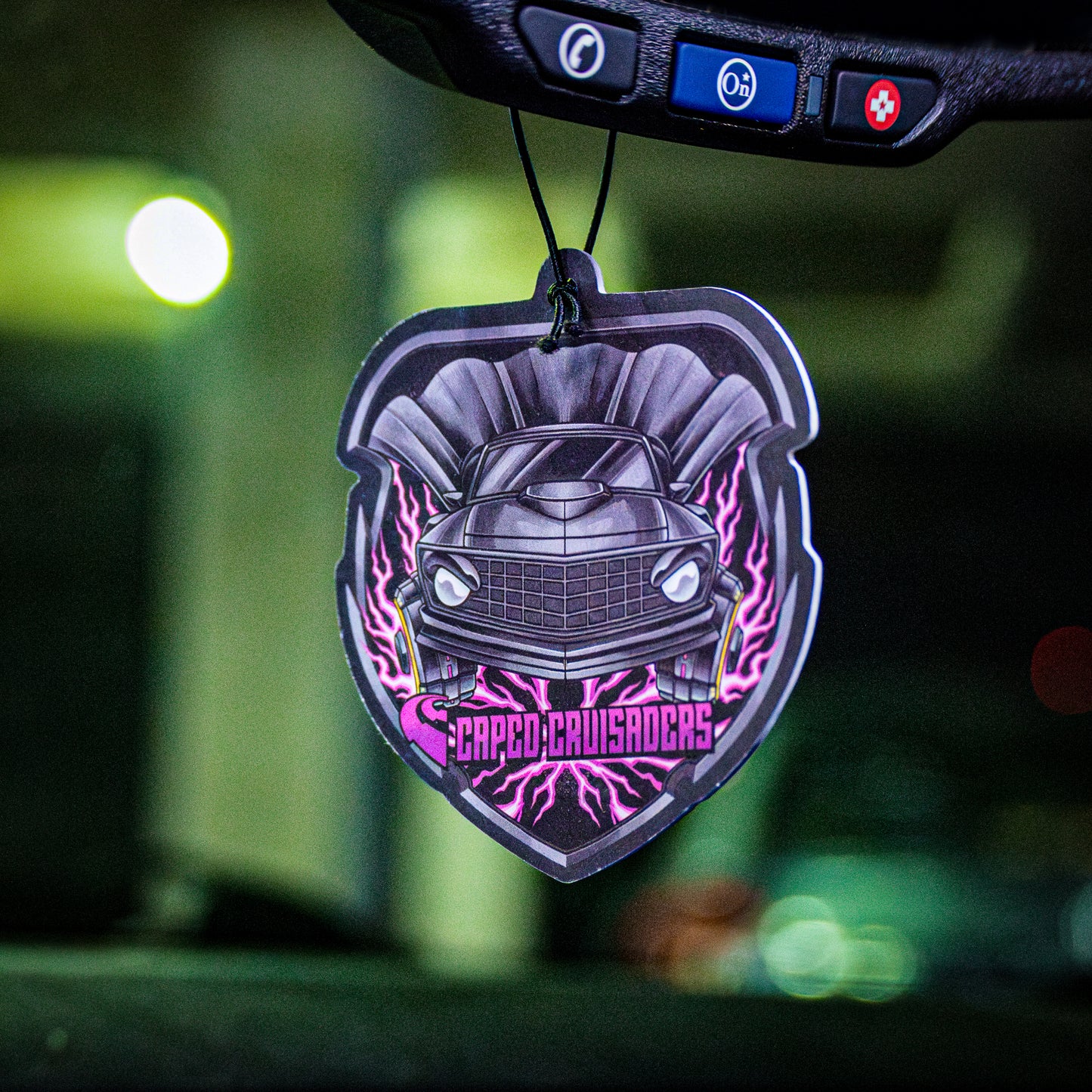Car Air Freshener Heroic Fresh Scent - Comic Book Muscle Car Design